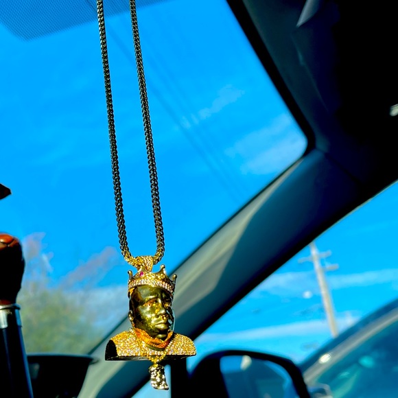 14K Gold plated King Ice Biggie Smalls Chain - Notorious B.I.G. Bling Necklace - Picture 6 of 10
